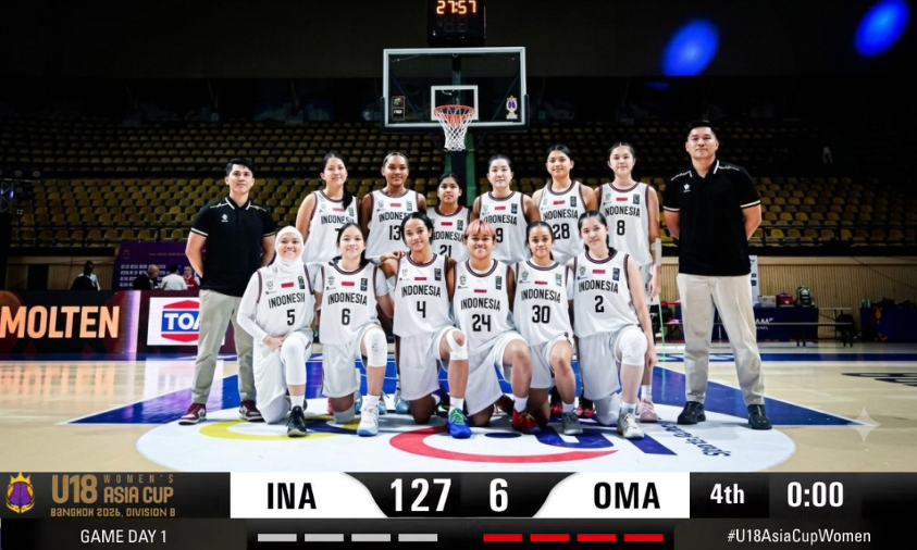 Timnas Basket Putri U18 Hajar Oman 127-6 di Laga Perdana FIBA U18